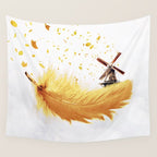 Air Feather â¢ Yellow Feather I Wall Tapestry Gallery Image 4