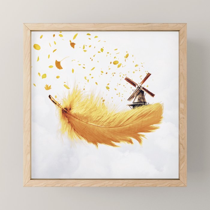 Air Feather â¢ Yellow Feather I Mini Art Print Gallery Image 1