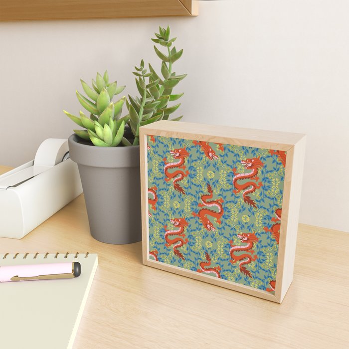 Floral Dragon Chinoiserie  Mini Art Print Gallery Image 2