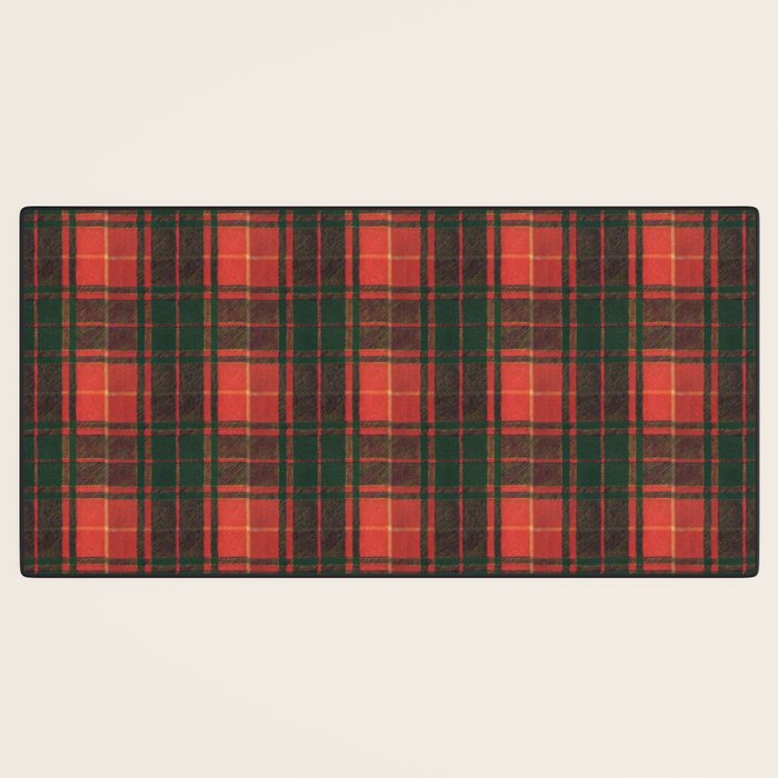 Classic Red Tartan Pattern Desk Mat Gallery Image 3