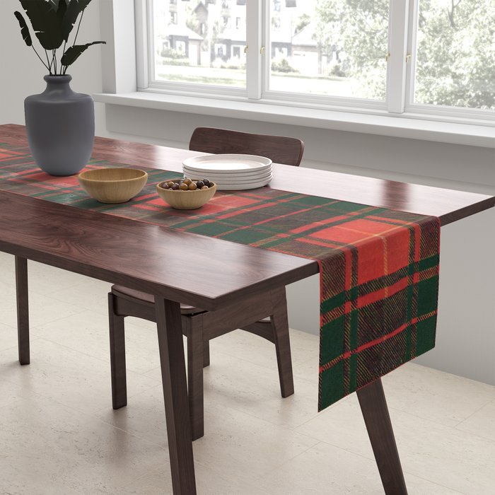 Classic Red Tartan Pattern Table Runner Gallery Image 2