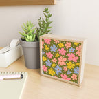 Retro Daisies - dark background  Mini Art Print Gallery Image 2