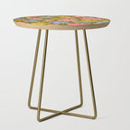 Retro Daisies - dark background  Side Table Gallery Image 1