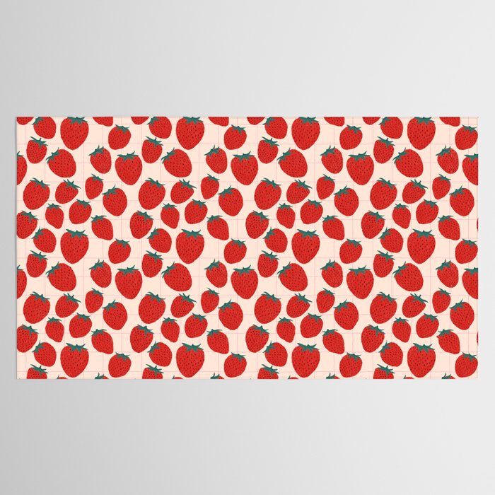 Red strawberries pattern Tablecloth Gallery Image 2