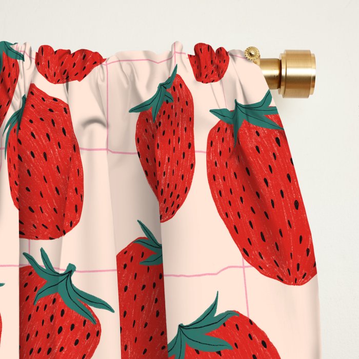 Red strawberries pattern Window Curtain Gallery Image 2