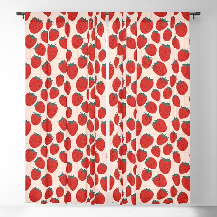 Red strawberries pattern Window Curtain Gallery Image 5