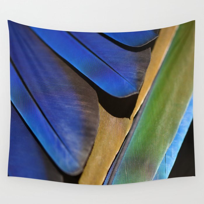 Blue Feathers #1 - Modern Photograph Wall Tapestry Gallery Image 4