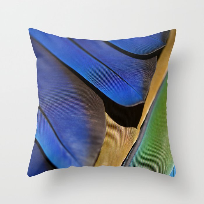 Blue Feathers #1 - Modern Photograph Throw Pillow Gallery Image 6