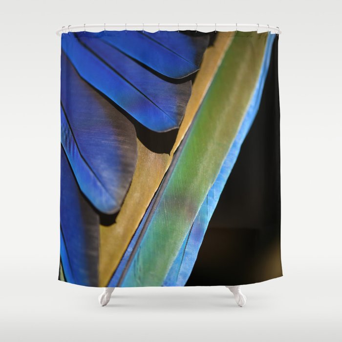 Blue Feathers #1 - Modern Photograph Shower Curtain Gallery Image 1