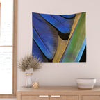 Blue Feathers #1 - Modern Photograph Wall Tapestry Gallery Image 2