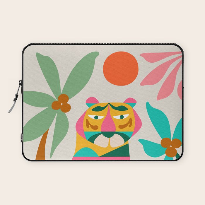 Mid Century Modern Tigers Laptop Sleeve Gallery Image 1
