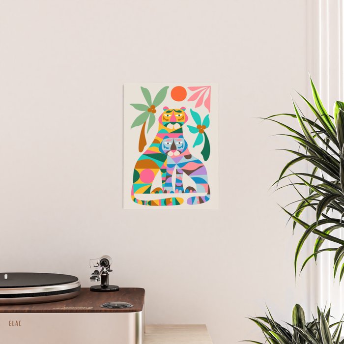 Mid Century Modern Tigers Poster Gallery Image 2