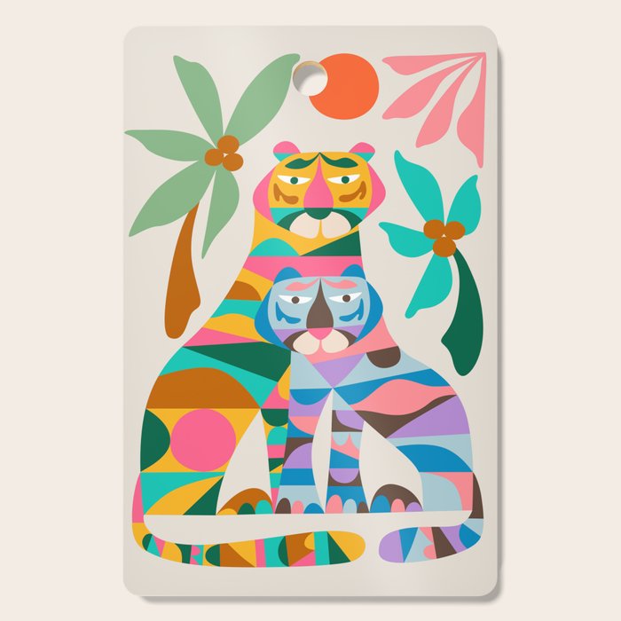 Mid Century Modern Tigers Cutting Board Gallery Image 1