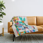 Mid Century Modern Tigers Throw Blanket Gallery Image 1