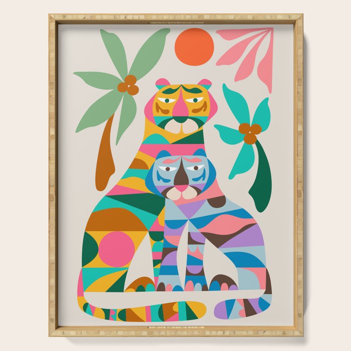 Mid Century Modern Tigers Serving Tray Gallery Image 1