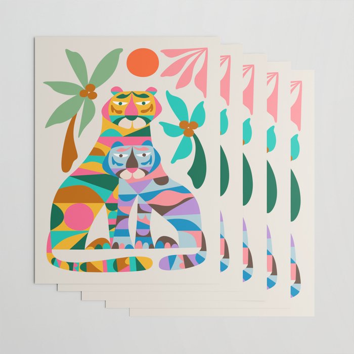 Mid Century Modern Tigers Wrapping Paper Gallery Image 3