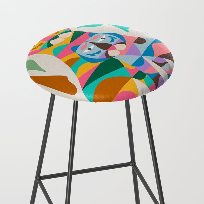 Mid Century Modern Tigers Stool Gallery Image 2