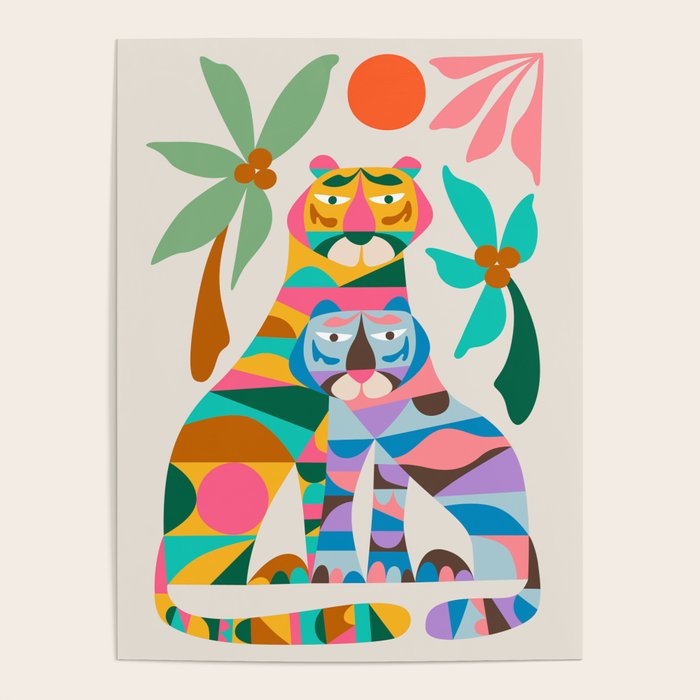 Mid Century Modern Tigers Poster Gallery Image 4
