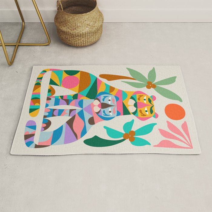 Mid Century Modern Tigers Rug Gallery Image 1