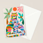 Mid Century Modern Tigers Stationery Card Gallery Image 2