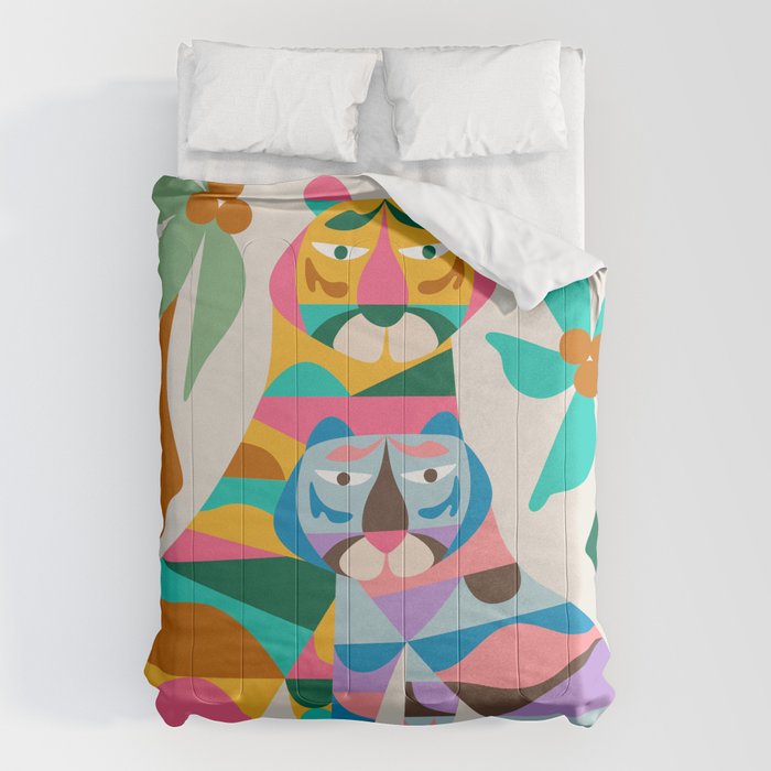 Mid Century Modern Tigers Comforter Gallery Image 6
