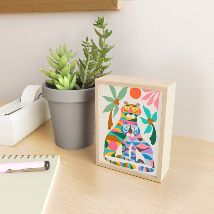 Mid Century Modern Tigers Mini Art Print Gallery Image 2