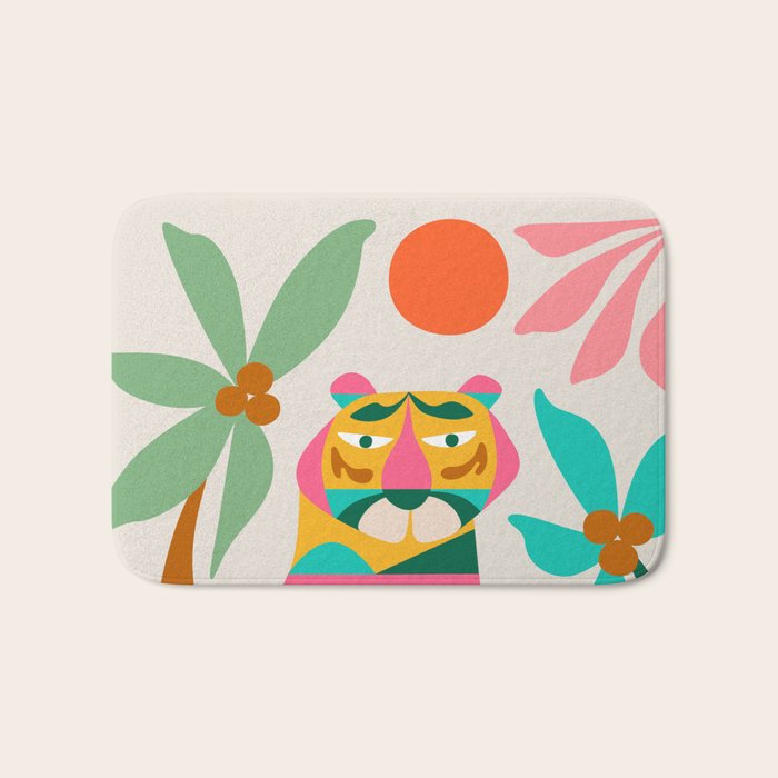 Mid Century Modern Tigers Bath Mat Gallery Image 1