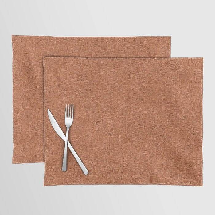 Terracotta Rust orange Washed Linen Vintage Placemat Gallery Image 1