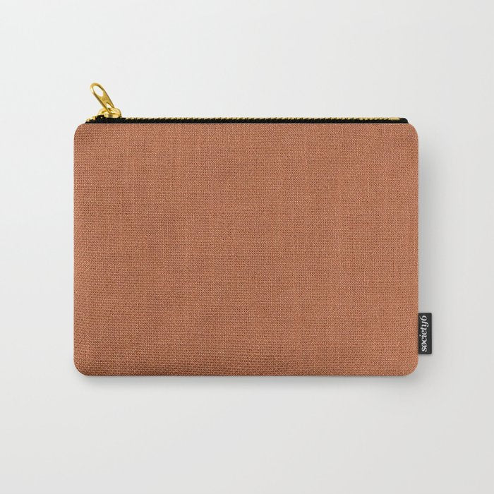 Terracotta Rust orange Washed Linen Vintage Carry All Pouch Gallery Image 1