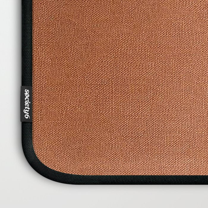 Terracotta Rust orange Washed Linen Vintage Laptop Sleeve Gallery Image 3