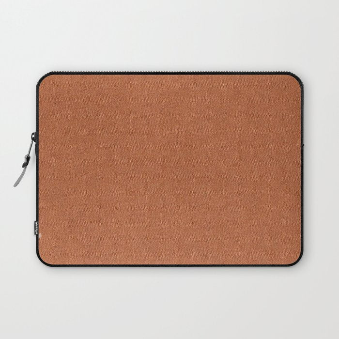 Terracotta Rust orange Washed Linen Vintage Laptop Sleeve Gallery Image 1