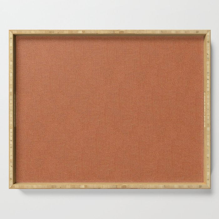 Terracotta Rust orange Washed Linen Vintage Serving Tray Gallery Image 1