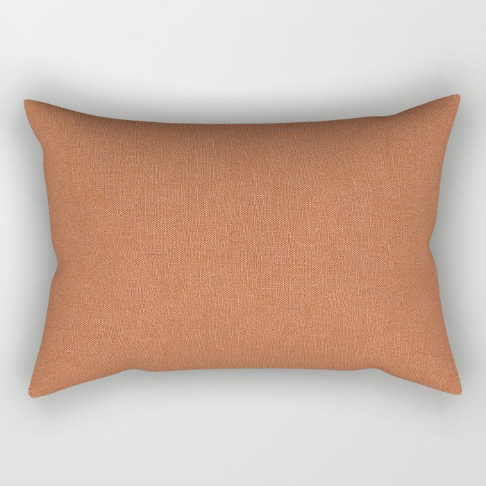 Terracotta Rust orange Washed Linen Vintage Rectangular Pillow Gallery Image 2