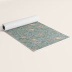 William Morris Bird and Pomegranate Turquoise Coral Yoga Mat Gallery Image 2