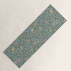 William Morris Bird and Pomegranate Turquoise Coral Yoga Mat Gallery Image 1