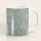 William Morris Bird and Pomegranate Turquoise Coral Coffee Mug Gallery Image 1