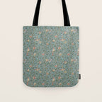 William Morris Bird and Pomegranate Turquoise Coral Tote Bag Gallery Image 1