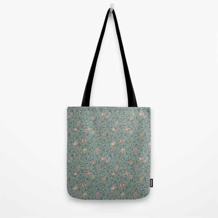 William Morris Bird and Pomegranate Turquoise Coral Tote Bag Gallery Image 2