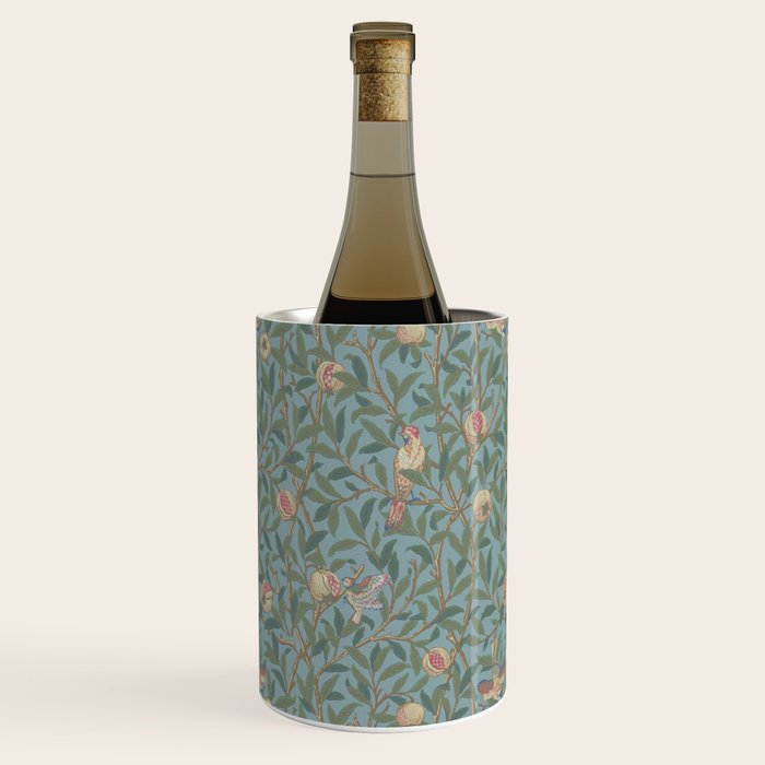 William Morris Bird and Pomegranate Turquoise Coral Wine Chiller Gallery Image 1