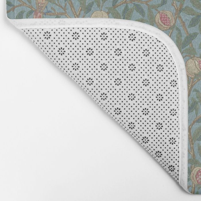 William Morris Bird and Pomegranate Turquoise Coral Bath Mat Gallery Image 2