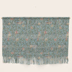 William Morris Bird and Pomegranate Turquoise Coral Wall Hanging Gallery Image 1