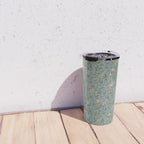 William Morris Bird and Pomegranate Turquoise Coral Travel Mug Gallery Image 4