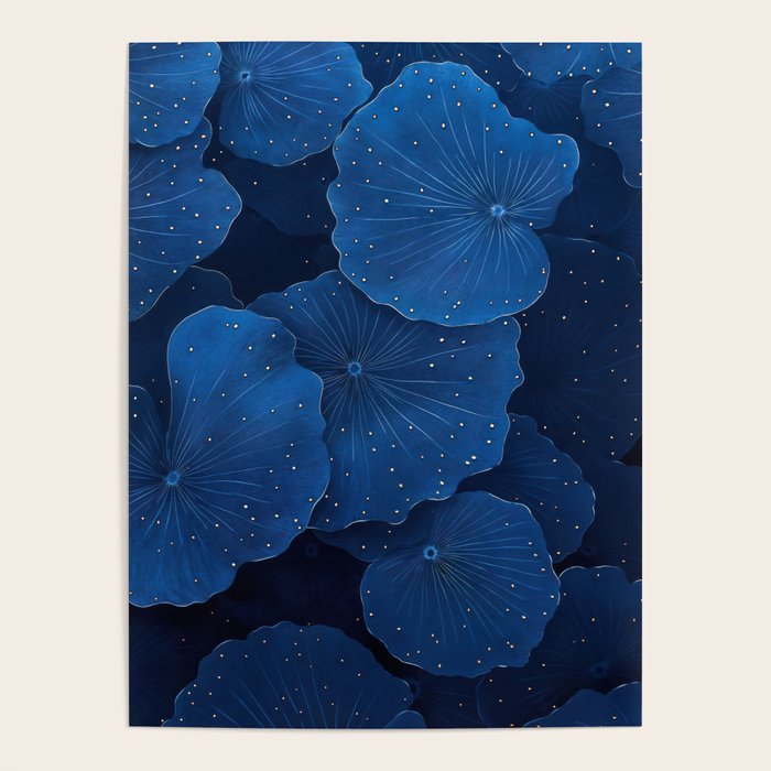 Floral Poster Flower Print Botanical Japanese Art Blue Wall Art dopamine decor Maximalist Wall Art Poster Gallery Image 1