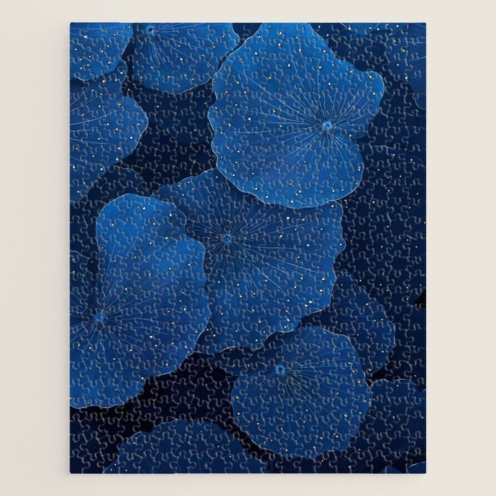 Floral Poster Flower Print Botanical Japanese Art Blue Wall Art dopamine decor Maximalist Wall Art Jigsaw Puzzle Gallery Image 1