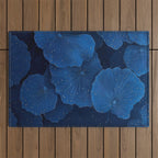 Floral Poster Flower Print Botanical Japanese Art Blue Wall Art dopamine decor Maximalist Wall Art Outdoor Rug Gallery Image 1