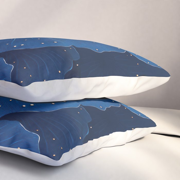 Floral Poster Flower Print Botanical Japanese Art Blue Wall Art dopamine decor Maximalist Wall Art Pillow Sham Gallery Image 3