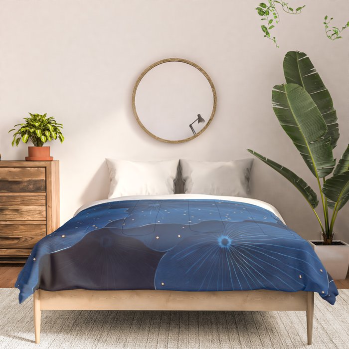 Floral Poster Flower Print Botanical Japanese Art Blue Wall Art dopamine decor Maximalist Wall Art Comforter Gallery Image 3