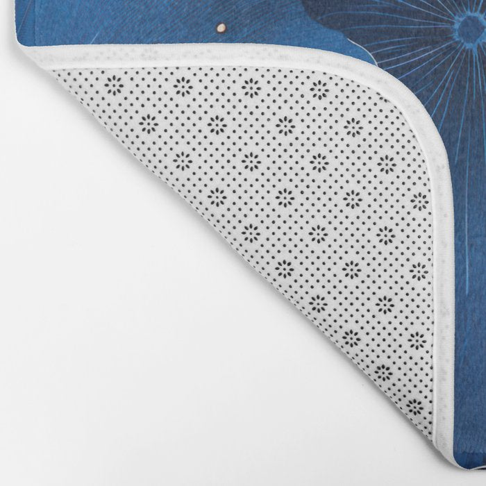 Floral Poster Flower Print Botanical Japanese Art Blue Wall Art dopamine decor Maximalist Wall Art Bath Mat Gallery Image 2