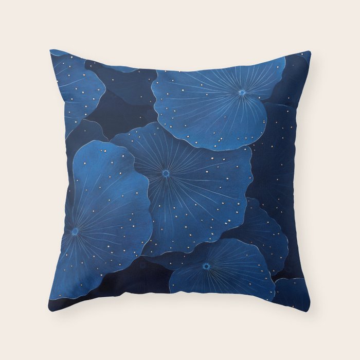 Floral Poster Flower Print Botanical Japanese Art Blue Wall Art dopamine decor Maximalist Wall Art Throw Pillow Gallery Image 1