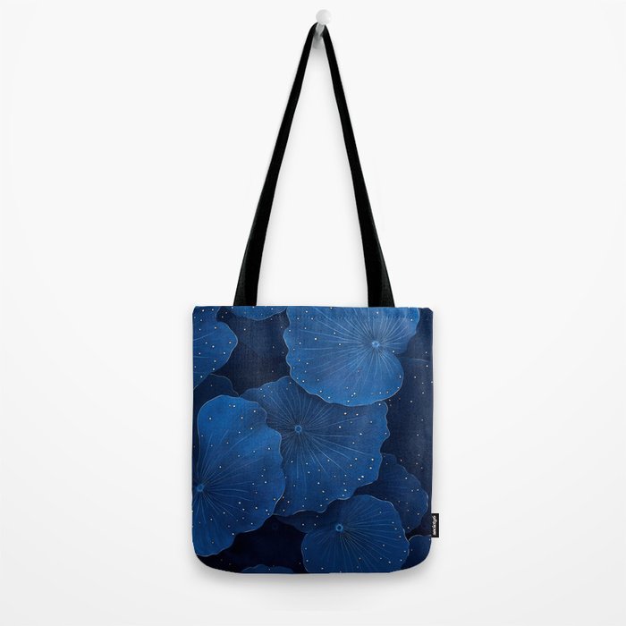 Floral Poster Flower Print Botanical Japanese Art Blue Wall Art dopamine decor Maximalist Wall Art Tote Bag Gallery Image 2